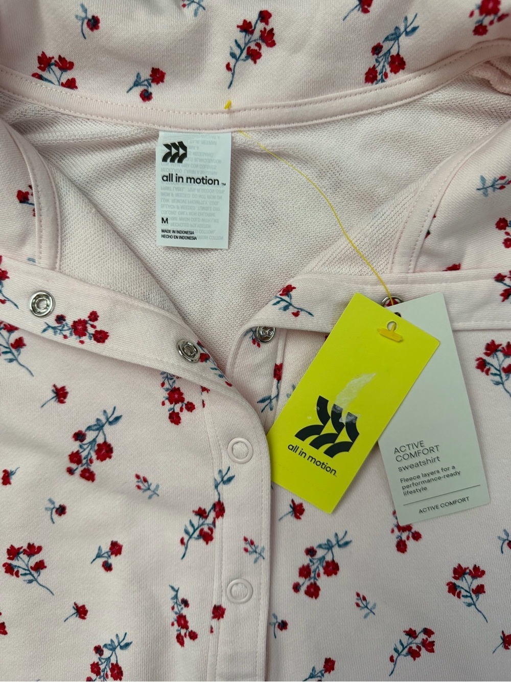 All In Motion Active Comfort French Terry Henley Sweatshirt Size M NWT - Picture 3 of 5